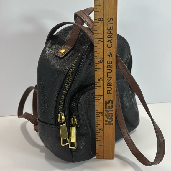 Fossil Cow Hide Leather Felicity Black Brown Mini Backpack EUC SHB2408 - Picture 6 of 10